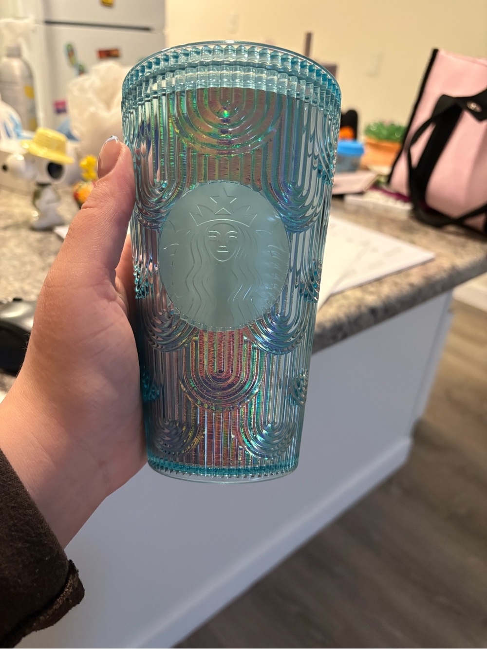 Starbucks Teal Iridescent Studded Cold Cup